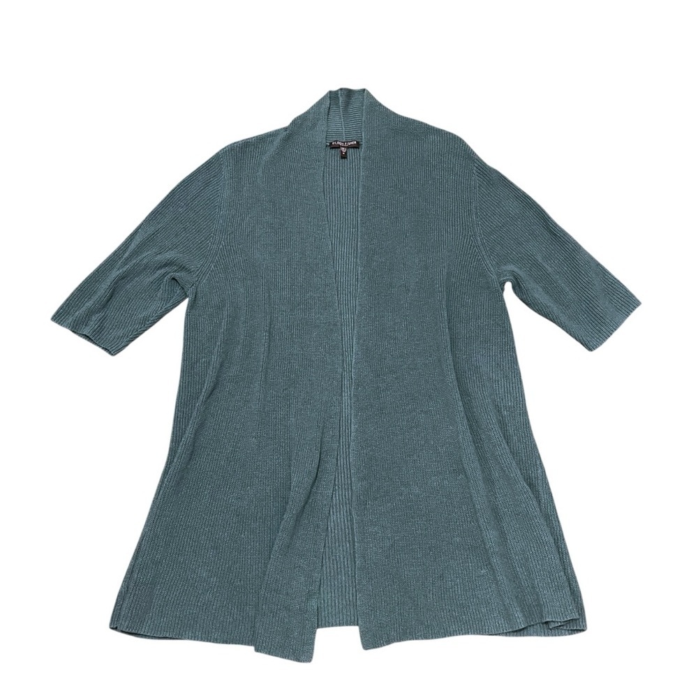 Eileen Fisher Open Knit Short Sleeve Cardigan